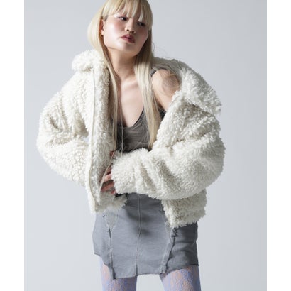 FR(13)NDS/フレンズ/WOMEN BOA COLLAR BLOUSON （ブラウン）｜詳細画像