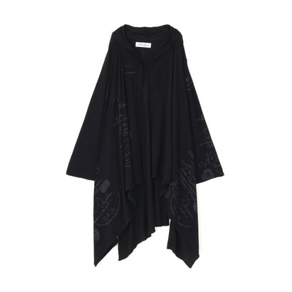 Print Long cardigan （ブラック）｜詳細画像