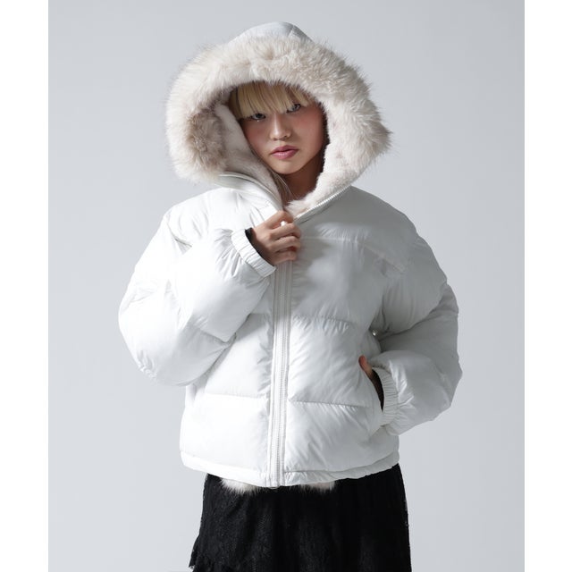 FR(13)NDS/フレンズ/WOMEN NYLON FUR HOOD BLOUSON （オフホワイト3）