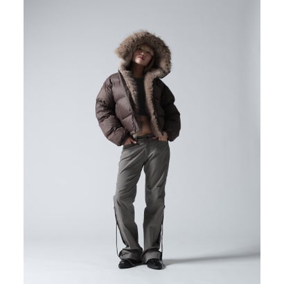 FR(13)NDS/フレンズ/WOMEN NYLON FUR HOOD BLOUSON （ブラウン）｜詳細画像