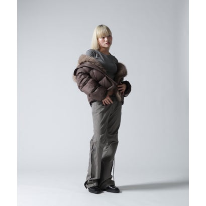 FR(13)NDS/フレンズ/WOMEN NYLON FUR HOOD BLOUSON （ブラウン）｜詳細画像