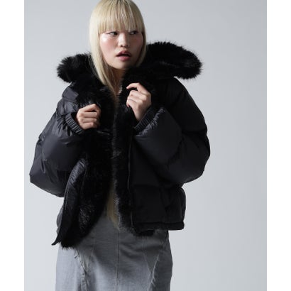 FR(13)NDS/フレンズ/WOMEN NYLON FUR HOOD BLOUSON （ブラウン）｜詳細画像