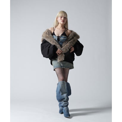 FR(13)NDS/フレンズ/WOMEN REVERSIBLE FUR NYLON BLOUSON （ブラック）｜詳細画像