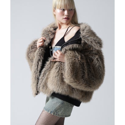 FR(13)NDS/フレンズ/WOMEN REVERSIBLE FUR NYLON BLOUSON （ブラック）｜詳細画像