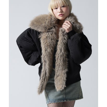 FR(13)NDS/フレンズ/WOMEN REVERSIBLE FUR NYLON BLOUSON （ブラック）｜詳細画像