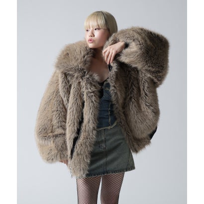 FR(13)NDS/フレンズ/WOMEN REVERSIBLE FUR NYLON BLOUSON （ブラック）｜詳細画像