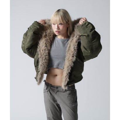 FR(13)NDS/フレンズ/WOMEN REVERSIBLE FUR NYLON BLOUSON （ブラック）｜詳細画像