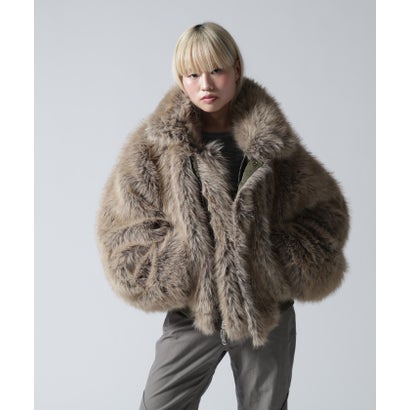 FR(13)NDS/フレンズ/WOMEN REVERSIBLE FUR NYLON BLOUSON （ブラック）｜詳細画像