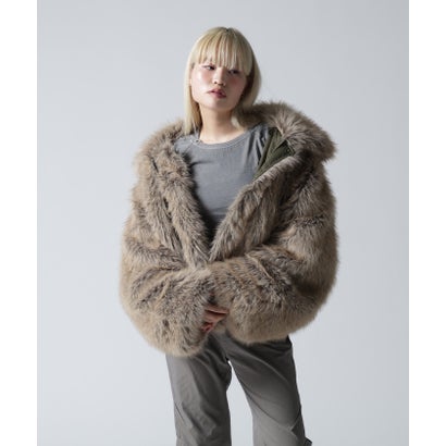 FR(13)NDS/フレンズ/WOMEN REVERSIBLE FUR NYLON BLOUSON （ブラック）｜詳細画像