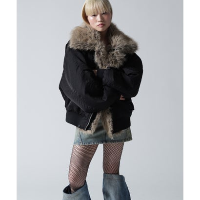FR(13)NDS/フレンズ/WOMEN REVERSIBLE FUR NYLON BLOUSON （ブラック）｜詳細画像