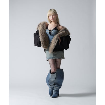 FR(13)NDS/フレンズ/WOMEN REVERSIBLE FUR NYLON BLOUSON （カーキ）｜詳細画像