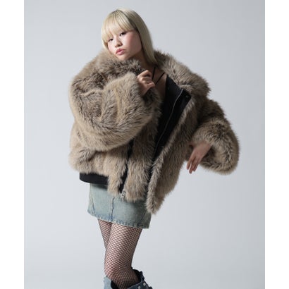 FR(13)NDS/フレンズ/WOMEN REVERSIBLE FUR NYLON BLOUSON （カーキ）｜詳細画像