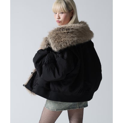 FR(13)NDS/フレンズ/WOMEN REVERSIBLE FUR NYLON BLOUSON （カーキ）｜詳細画像