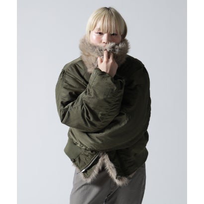 FR(13)NDS/フレンズ/WOMEN REVERSIBLE FUR NYLON BLOUSON （カーキ）｜詳細画像