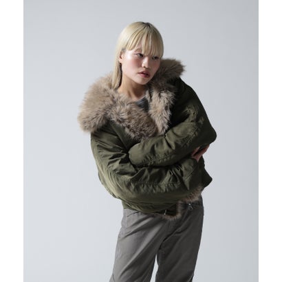 FR(13)NDS/フレンズ/WOMEN REVERSIBLE FUR NYLON BLOUSON （カーキ）｜詳細画像