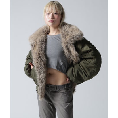 FR(13)NDS/フレンズ/WOMEN REVERSIBLE FUR NYLON BLOUSON （カーキ）｜詳細画像