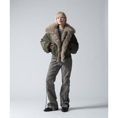 FR(13)NDS/フレンズ/WOMEN REVERSIBLE FUR NYLON BLOUSON （カーキ）｜詳細画像