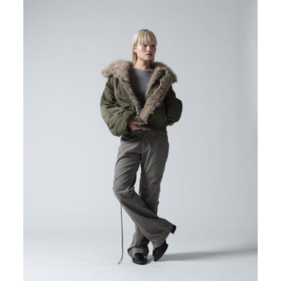 FR(13)NDS/フレンズ/WOMEN REVERSIBLE FUR NYLON BLOUSON （カーキ）｜詳細画像