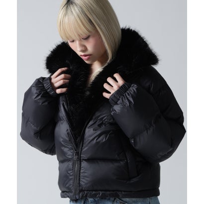 FR(13)NDS/フレンズ/WOMEN NYLON FUR STAND BLOUSON （ブラック）｜詳細画像