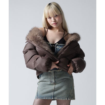 FR(13)NDS/フレンズ/WOMEN NYLON FUR STAND BLOUSON （ブラック）｜詳細画像