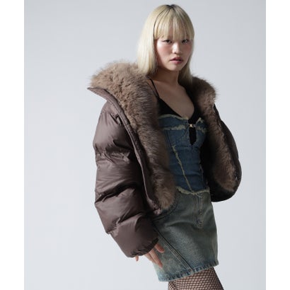 FR(13)NDS/フレンズ/WOMEN NYLON FUR STAND BLOUSON （ブラック）｜詳細画像