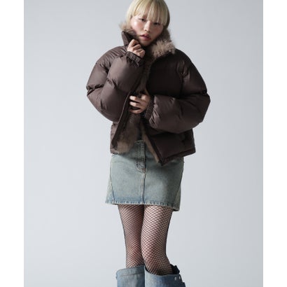 FR(13)NDS/フレンズ/WOMEN NYLON FUR STAND BLOUSON （ブラック）｜詳細画像