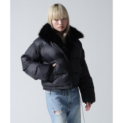 FR(13)NDS/フレンズ/WOMEN NYLON FUR STAND BLOUSON （ブラック）｜詳細画像