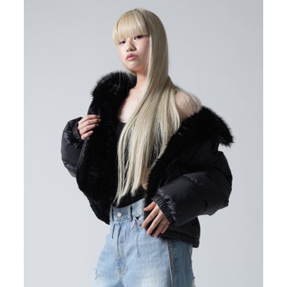 FR(13)NDS/フレンズ/WOMEN NYLON FUR STAND BLOUSON （ブラック）｜詳細画像