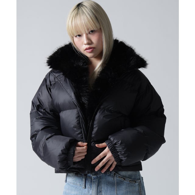 FR(13)NDS/フレンズ/WOMEN NYLON FUR STAND BLOUSON （ブラック）