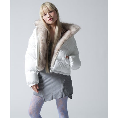 FR(13)NDS/フレンズ/WOMEN NYLON FUR STAND BLOUSON （オフホワイト3）｜詳細画像