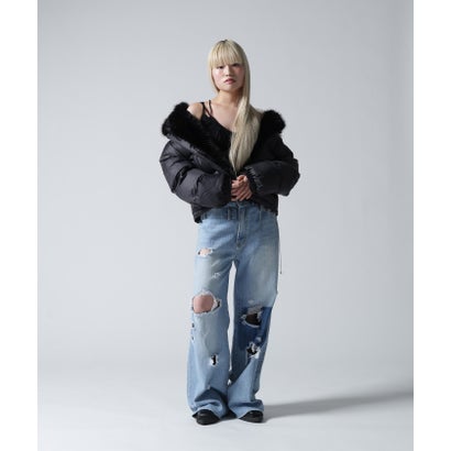 FR(13)NDS/フレンズ/WOMEN NYLON FUR STAND BLOUSON （ブラウン）｜詳細画像