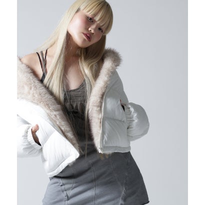 FR(13)NDS/フレンズ/WOMEN NYLON FUR STAND BLOUSON （ブラウン）｜詳細画像