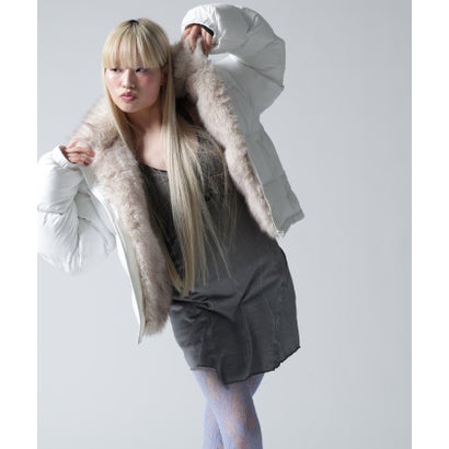 FR(13)NDS/フレンズ/WOMEN NYLON FUR STAND BLOUSON （ブラウン）｜詳細画像
