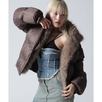FR(13)NDS/フレンズ/WOMEN NYLON FUR STAND BLOUSON （ブラウン）｜詳細画像