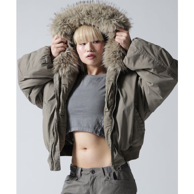 FR(13)NDS/フレンズ/WOMEN COTTON NYLON FUR BLOUSON （ベージュ）