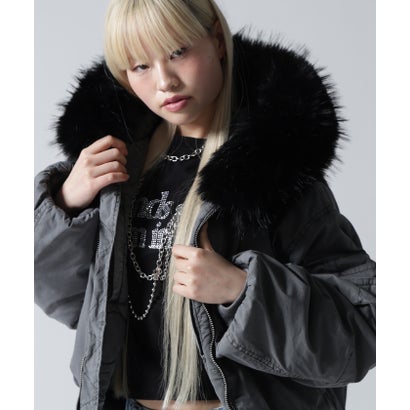 FR(13)NDS/フレンズ/WOMEN COTTON NYLON FUR BLOUSON （ブラック）｜詳細画像