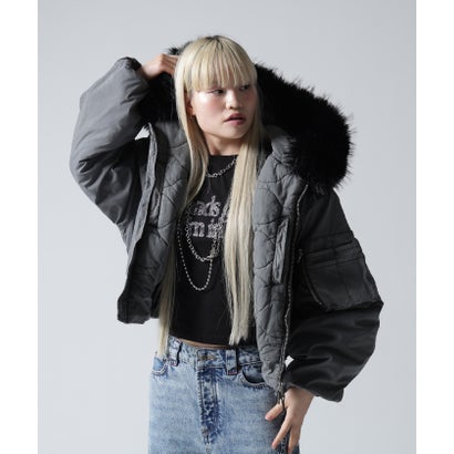 FR(13)NDS/フレンズ/WOMEN COTTON NYLON FUR BLOUSON （ブラック）｜詳細画像