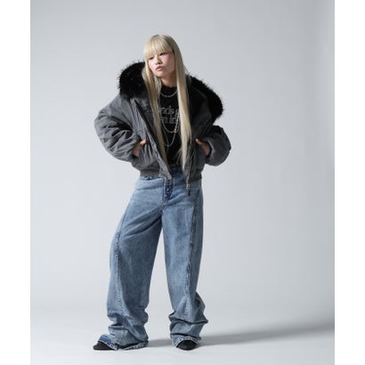FR(13)NDS/フレンズ/WOMEN COTTON NYLON FUR BLOUSON （ブラック）｜詳細画像