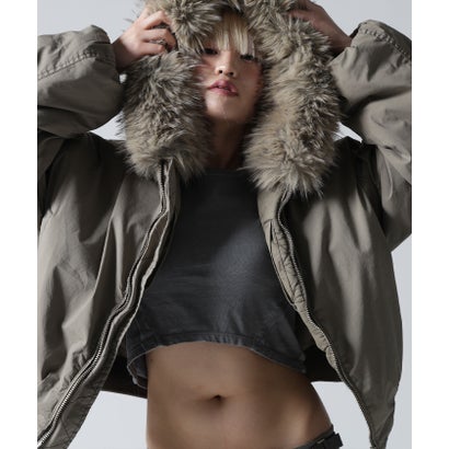 FR(13)NDS/フレンズ/WOMEN COTTON NYLON FUR BLOUSON （ブラック）｜詳細画像