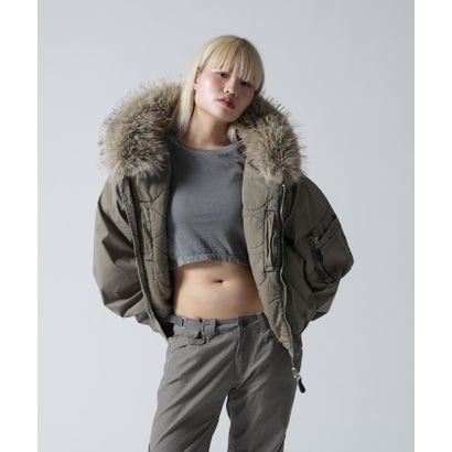 FR(13)NDS/フレンズ/WOMEN COTTON NYLON FUR BLOUSON （ブラック）｜詳細画像