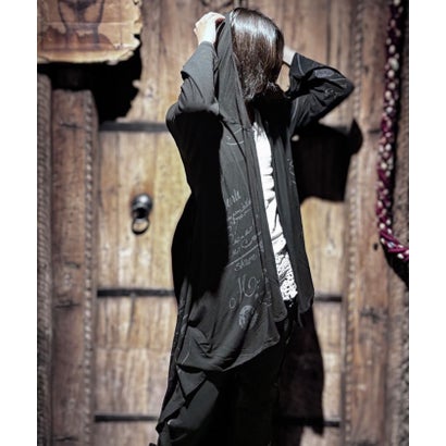 Print Long cardigan （ホワイト）｜詳細画像
