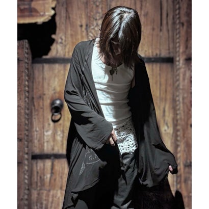 Print Long cardigan （ホワイト）｜詳細画像