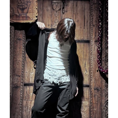 Print Long cardigan （ホワイト）｜詳細画像