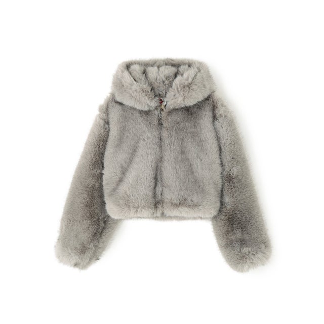 FR(13)NDS/フレンズ/WOMEN ECO FUR HOOD BLOUSON （グレー）