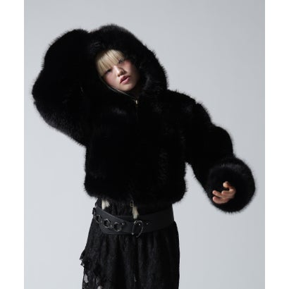 ロイヤルフラッシュ ROYAL FLASH FR(13)NDS/フレンズ/WOMEN ECO FUR HOOD BLOUSON （ブラック）｜詳細画像