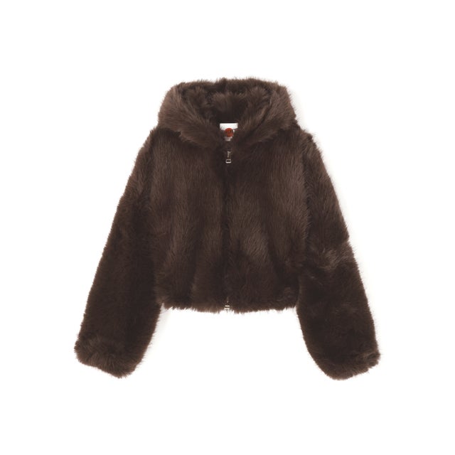FR(13)NDS/フレンズ/WOMEN ECO FUR HOOD BLOUSON （ブラウン）