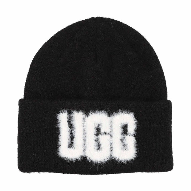 U FUZZY LOGO BEANIE - BLK【105248-BLK】 （BLK）