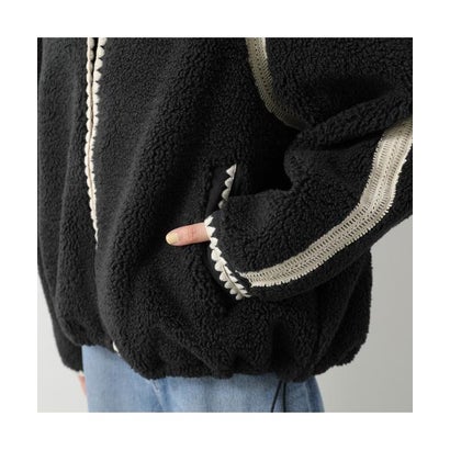 UGG フリースジャケット NIKIA CROCHET UGGFLUFF JACKET 1161670 （BLK/ブラック）｜詳細画像