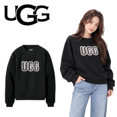 アグ UGG トレーナー 1171477 裏起毛 レディース ロゴ クルーネック トップス 丸首 長袖 プルオーバー スウェット UGG W Logo Crewneck （ブラック）｜詳細画像
