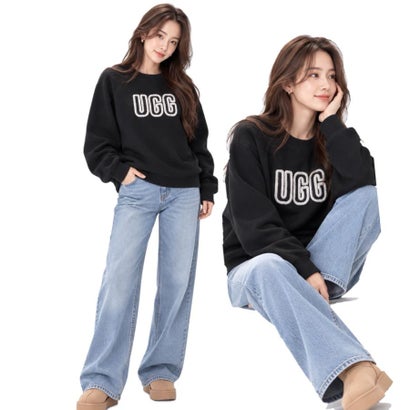 アグ UGG トレーナー 1171477 裏起毛 レディース ロゴ クルーネック トップス 丸首 長袖 プルオーバー スウェット UGG W Logo Crewneck （ブラック）｜詳細画像